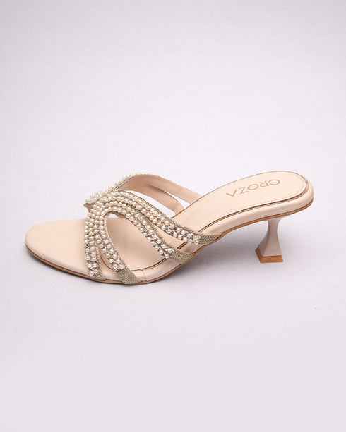 NOHO Hand Embellished Heels with Pearls